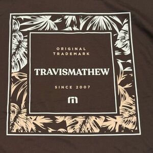 NEW Travis Mathew Navy Hoodie Graphic Print Front & Back Men's Size Large NWOT